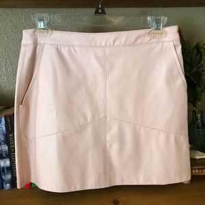 Faux Leather Pink Skirt